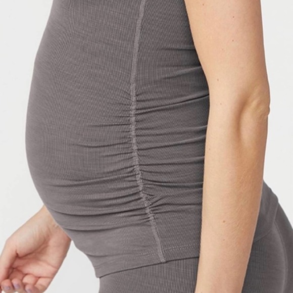 Beyond the Bump Rib Shirred Maternity Tank Top (size S) - Picture 3 of 8